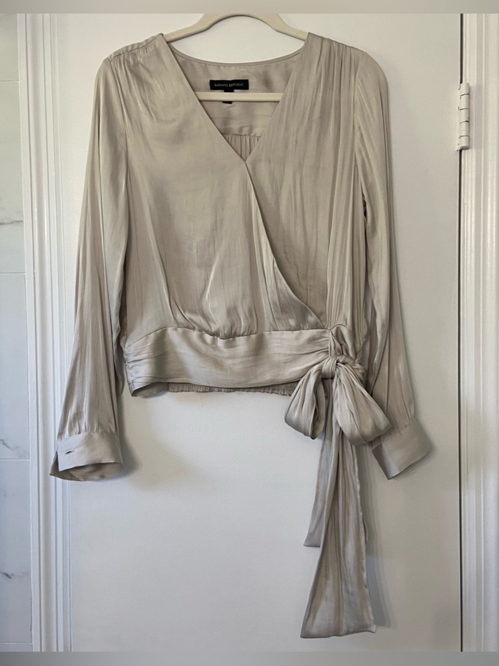 BANANA REPUBLIC Satin Wrap Blouse Small